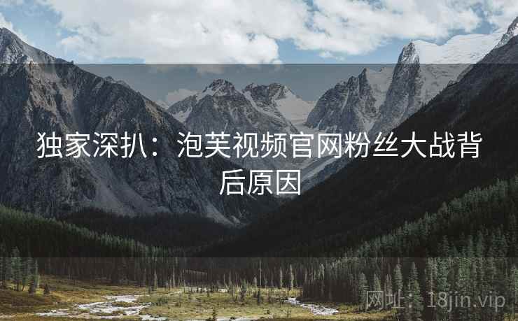 独家深扒：泡芙视频官网粉丝大战背后原因