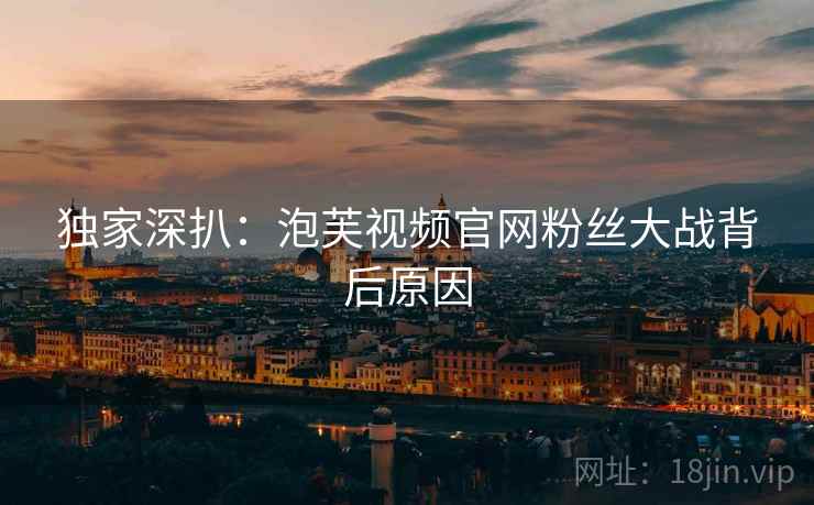 独家深扒：泡芙视频官网粉丝大战背后原因