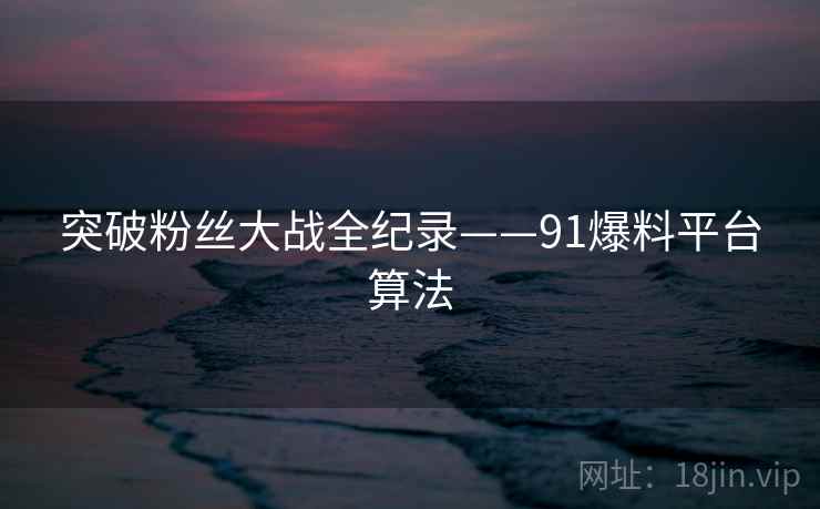 突破粉丝大战全纪录——91爆料平台算法