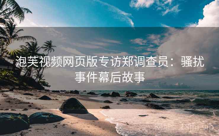 泡芙视频网页版专访郑调查员：骚扰事件幕后故事